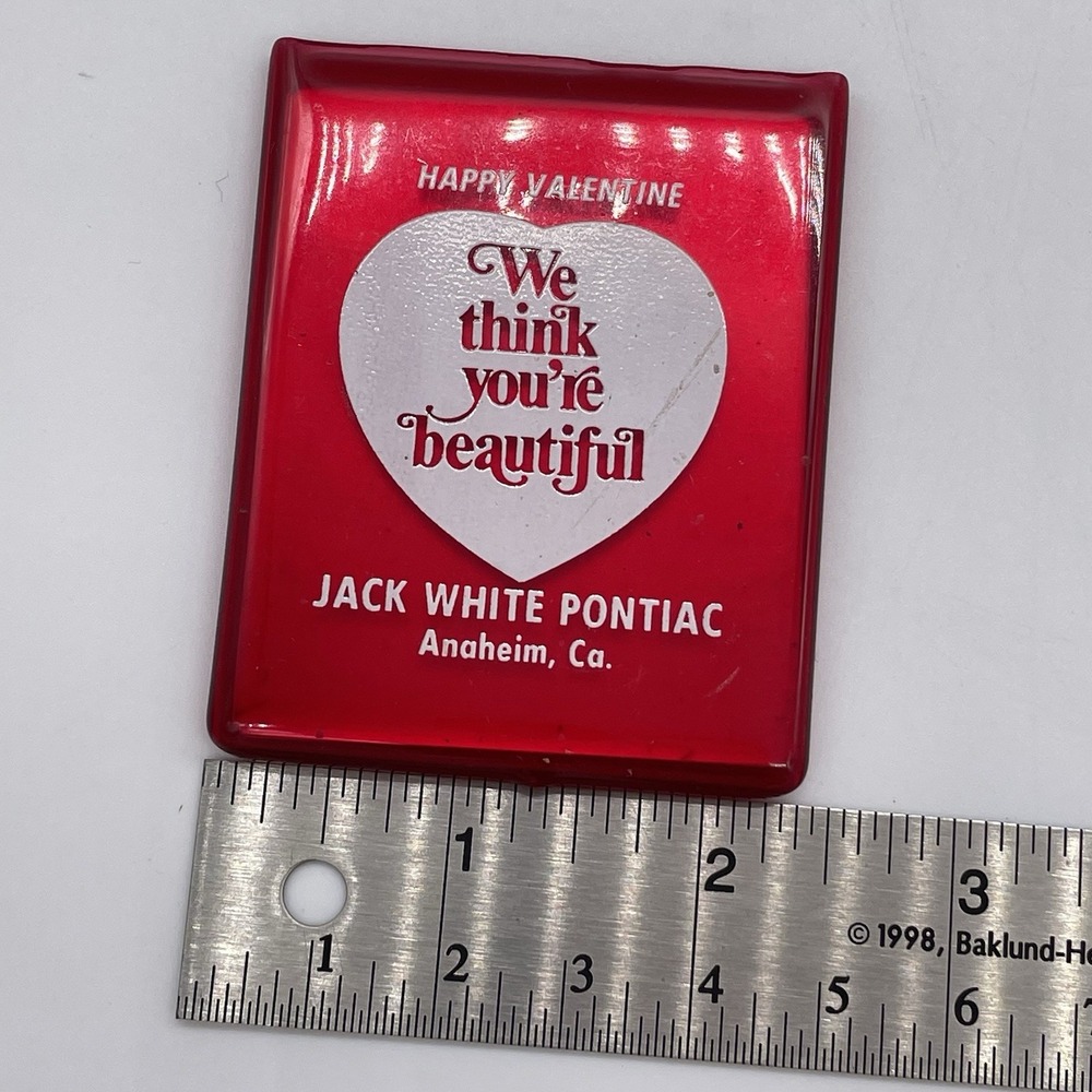 Vintage‎ RUBBER JELLY CASE Pocket Mirror Jack White Pontiac Ca. You're Beautiful - Picture 3 of 5